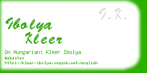 ibolya kleer business card